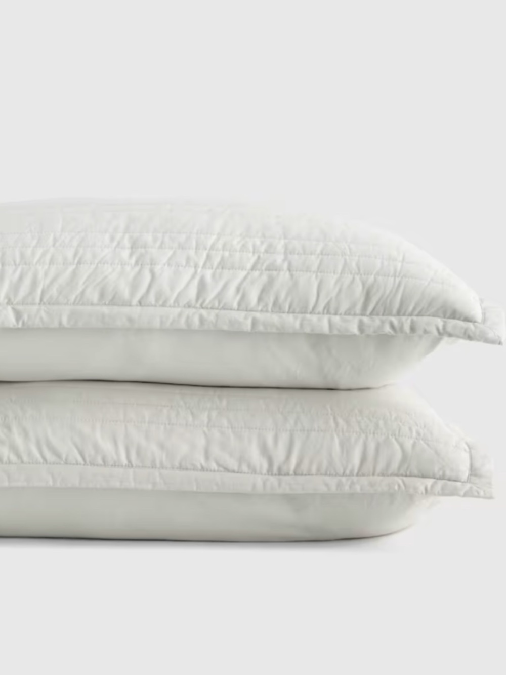 Organic Cotton Stripe Stitch Quilted Sham Set queen standard light gray